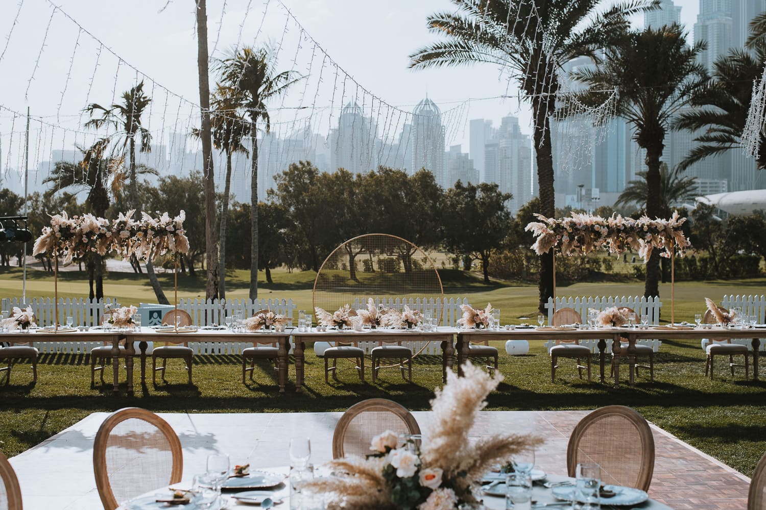 Pampas Grass Boho Chic Wedding Reception Headtable (1)